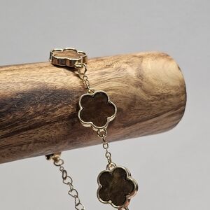 Bohemian Clover Brown Gold Flower Fashion Charm Bracelet